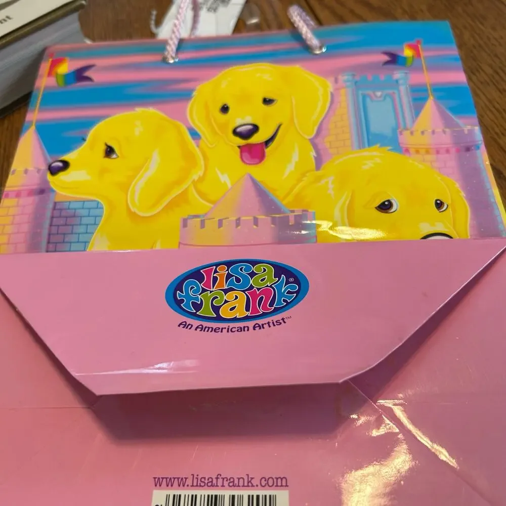 Lisa Frank Vintage Gift Bag Sandcastle Puppy with Tags 2000s Cute Crafting
